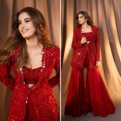 Rasha red ember sharara suit